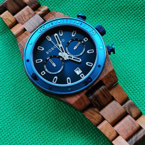 Bobo Bird wood chronograph watch
