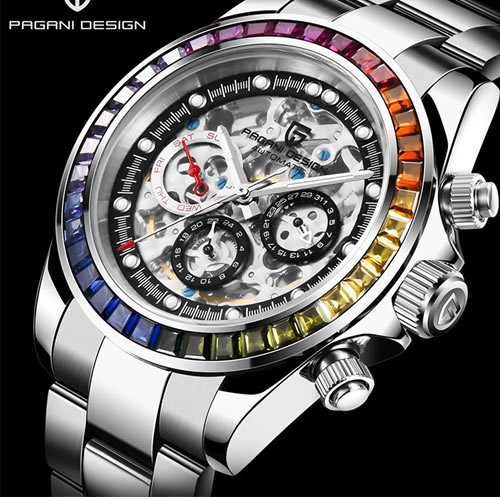Pagani Design rainbow automatic watch